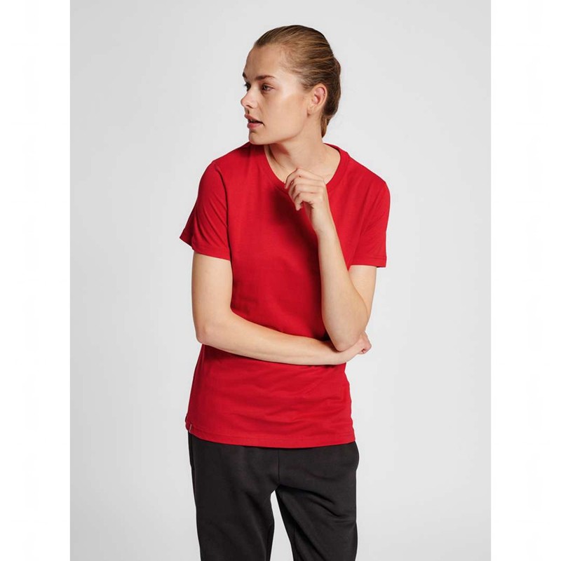 Hummel Red Basic S/S T-shirts Damen Rot | 005579-684