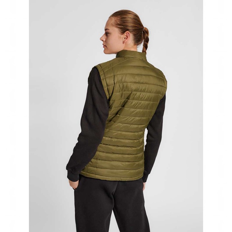 Hummel Red Quilted Weste Damen Olivgrün | 422702-123