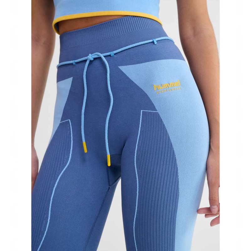 Hummel Seamless High Waist Strumpfhose Damen Blau | 550110-492