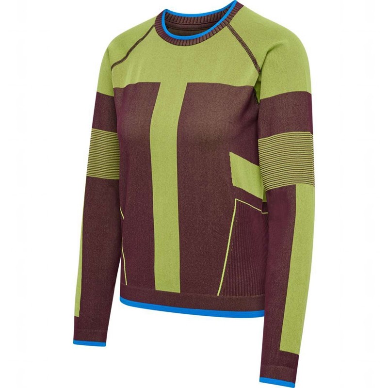 Hummel Seamless Ls T-shirts Damen Grün | 813664-856