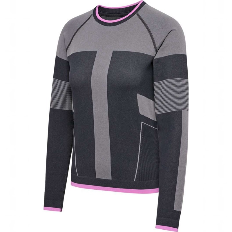 Hummel Seamless Ls T-shirts Damen Schwarz | 076354-969