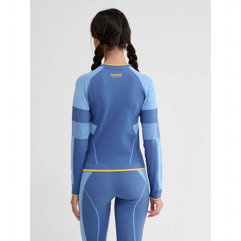 Hummel Seamless Tee Ls T-shirts Damen Blau | 912385-998