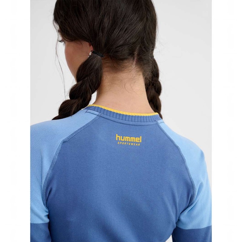 Hummel Seamless Tee Ls T-shirts Damen Blau | 912385-998