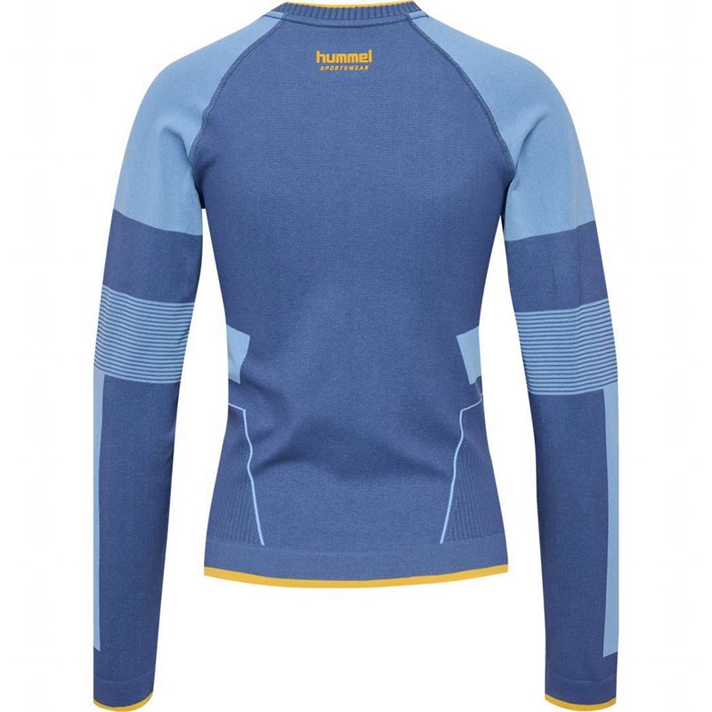 Hummel Seamless Tee Ls T-shirts Damen Blau | 912385-998