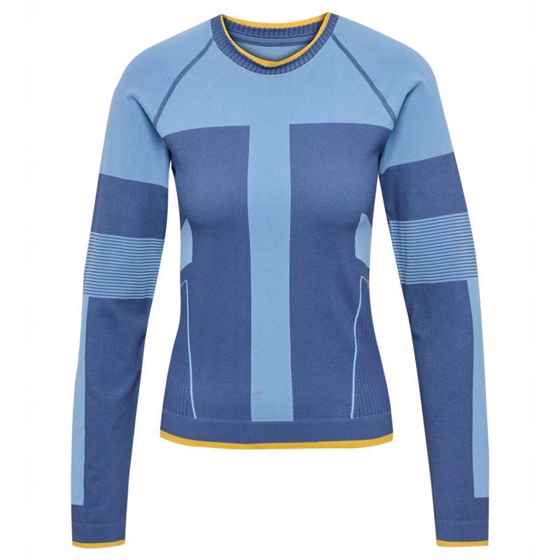 Hummel Seamless Tee Ls T-shirts Damen Blau | 912385-998