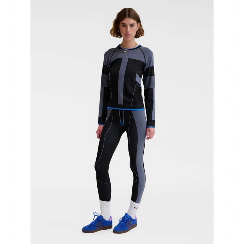Hummel Seamless Tee Ls T-shirts Damen Schwarz | 640646-328