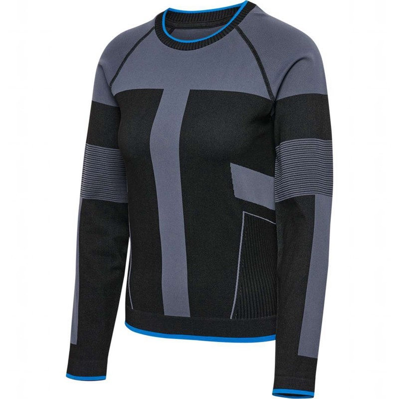 Hummel Seamless Tee Ls T-shirts Damen Schwarz | 640646-328
