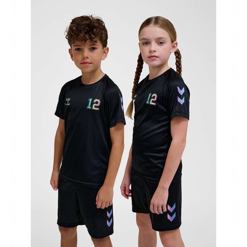 Hummel Shimmer S/S T-shirts Kinder Schwarz | 978435-063