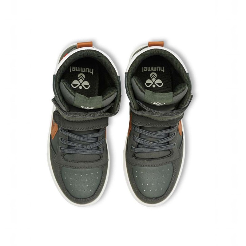 Hummel Slimmer Stadil Leather High Jr Sneakers Kinder Grün | 635135-494