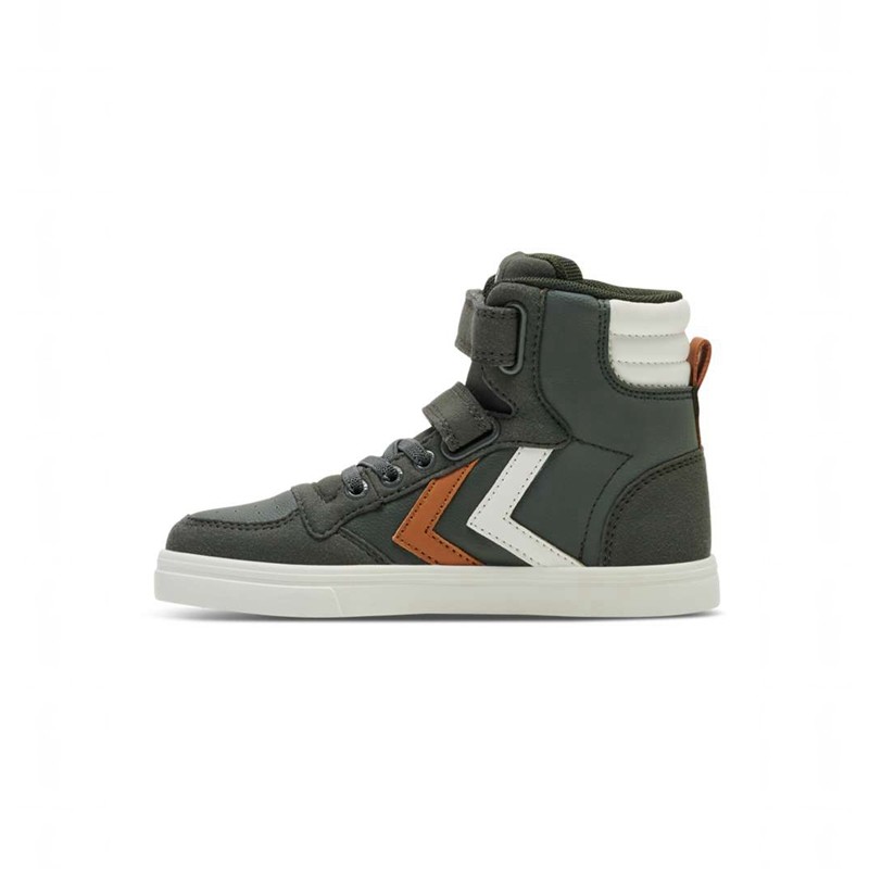 Hummel Slimmer Stadil Leather High Jr Sneakers Kinder Grün | 635135-494