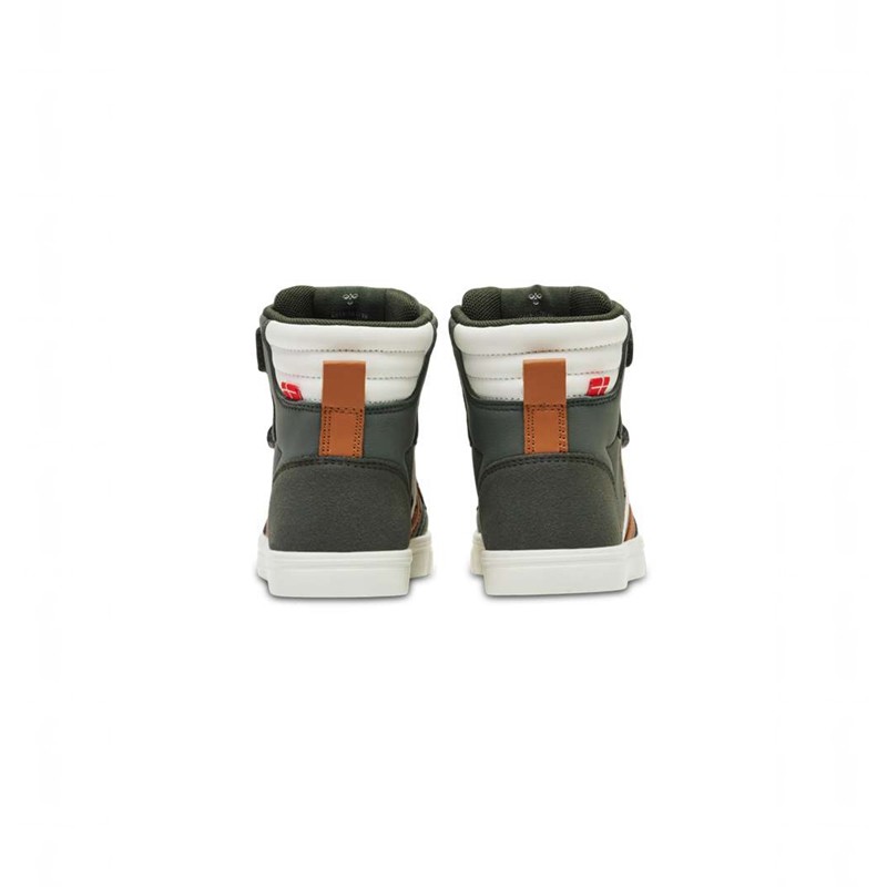 Hummel Slimmer Stadil Leather High Jr Sneakers Kinder Grün | 635135-494