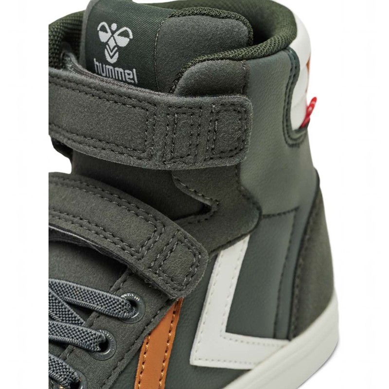 Hummel Slimmer Stadil Leather High Jr Sneakers Kinder Grün | 635135-494