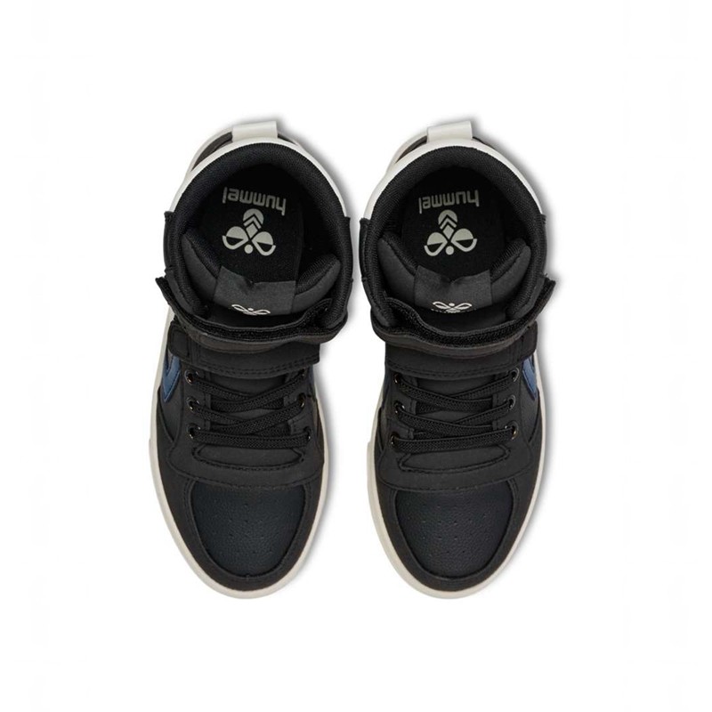 Hummel Slimmer Stadil Leather High Jr Sneakers Kinder Schwarz | 562173-281