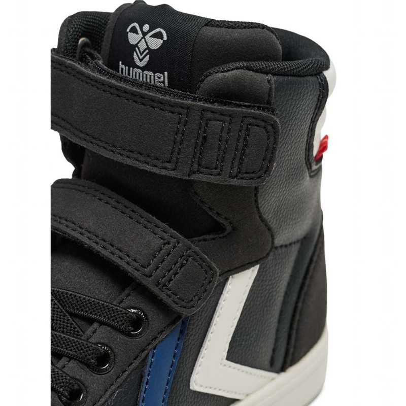 Hummel Slimmer Stadil Leather High Jr Sneakers Kinder Schwarz | 562173-281