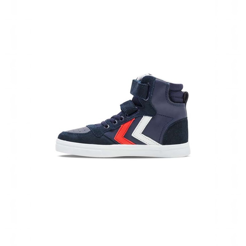 Hummel Slimmer Stadil Leather High Jr Sneakers Kinder Navy | 290795-929