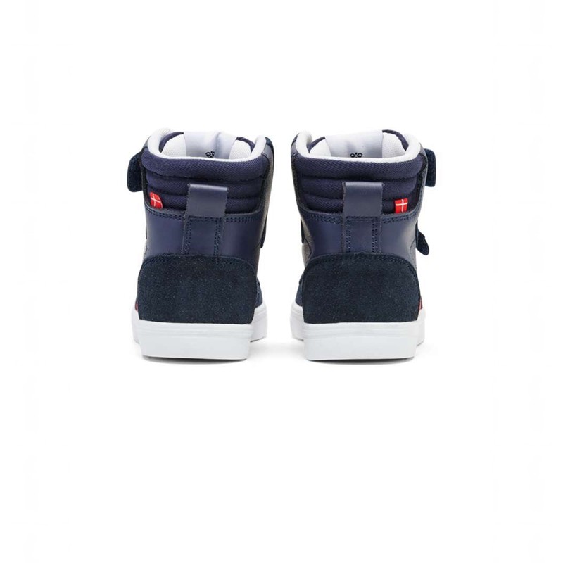 Hummel Slimmer Stadil Leather High Jr Sneakers Kinder Navy | 290795-929