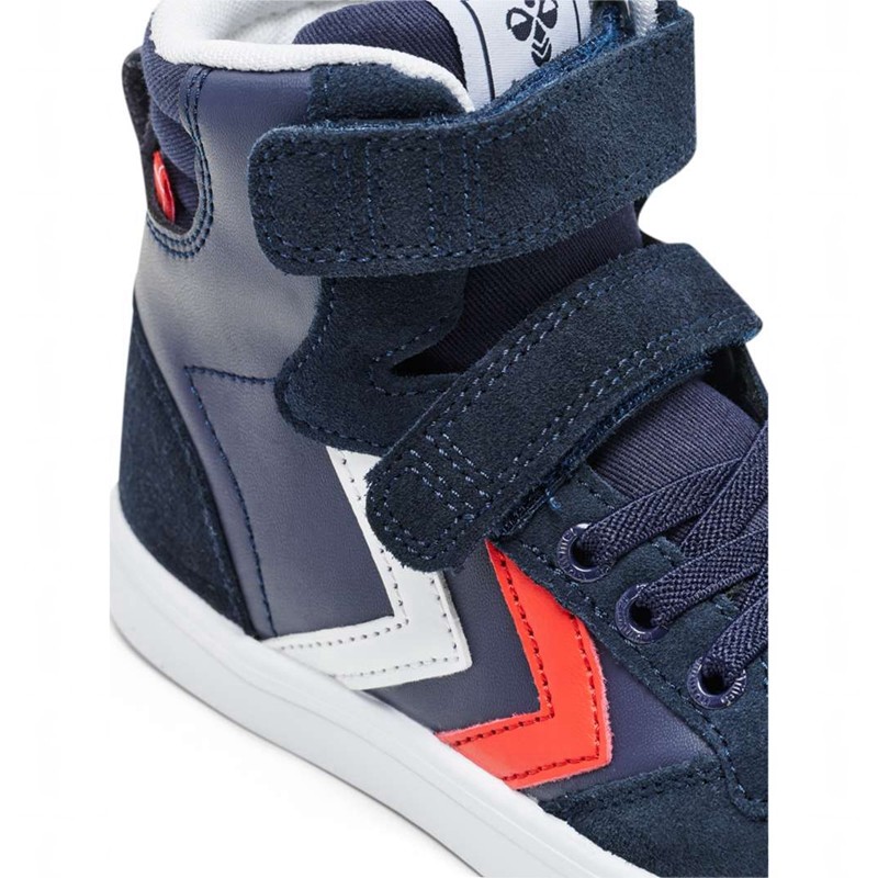 Hummel Slimmer Stadil Leather High Jr Sneakers Kinder Navy | 290795-929
