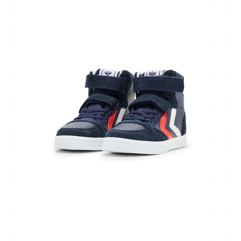 Hummel Slimmer Stadil Leather High Jr Sneakers Kinder Navy | 290795-929