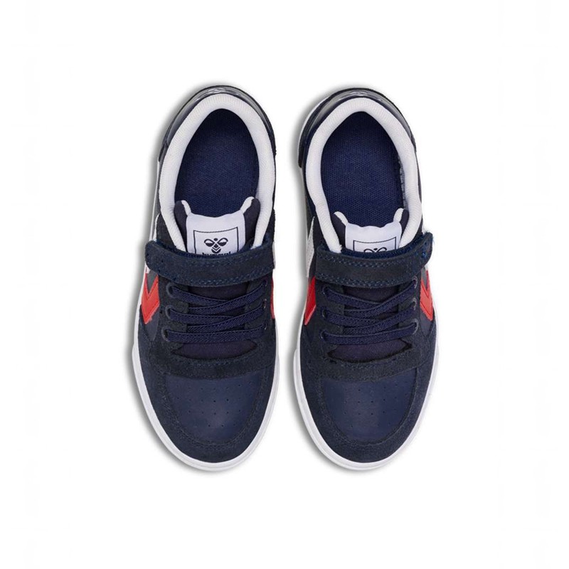 Hummel Slimmer Stadil Leather Low Jr Sneakers Kinder Navy | 376467-268