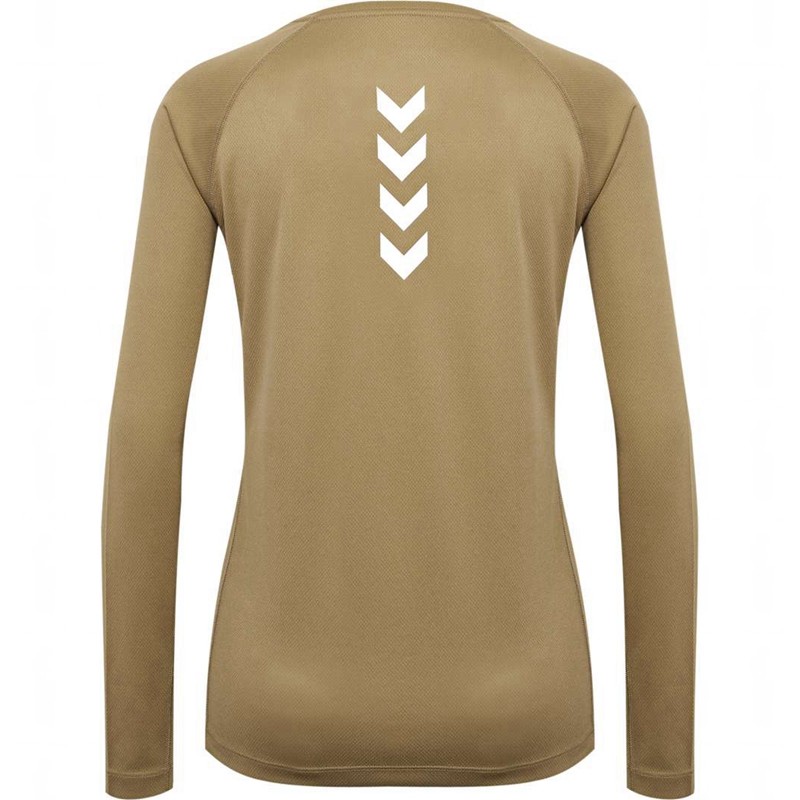 Hummel Sprint Mesh L/S T-shirts Damen Braun | 636754-444
