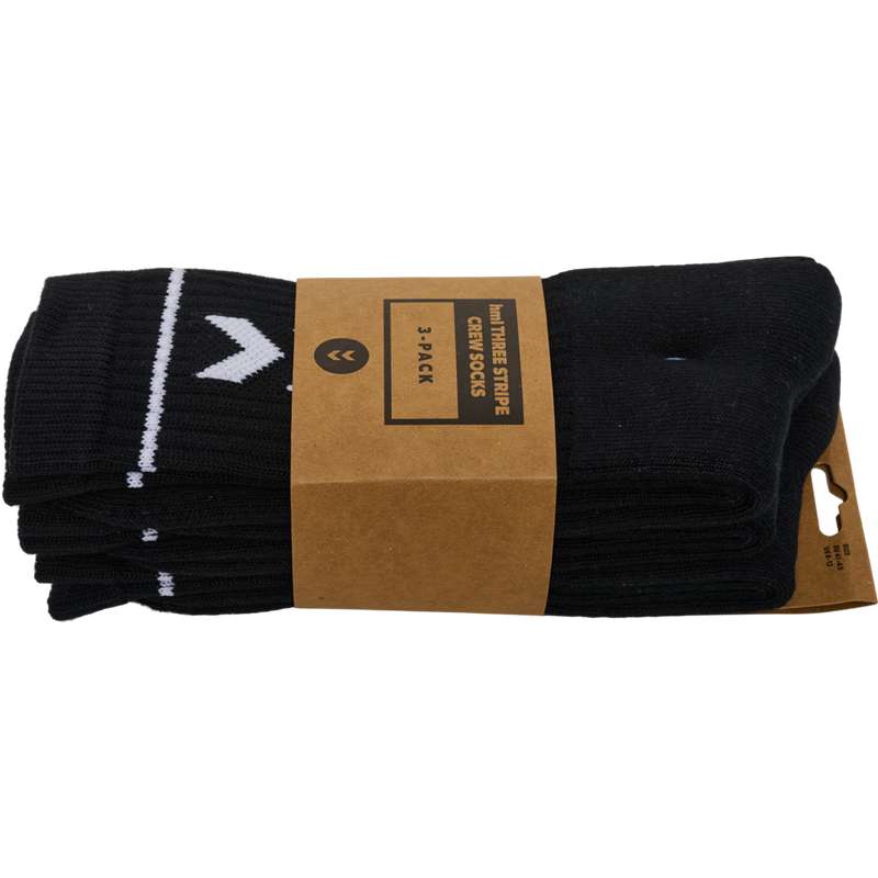 Hummel Stripe Crew 3-pack Socken Damen Schwarz | 831839-657