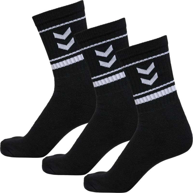 Hummel Stripe Crew 3-pack Socken Damen Schwarz | 831839-657