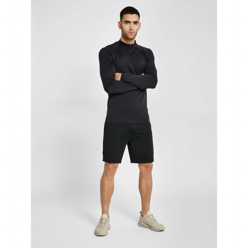Hummel Stroke Seamless Half Zip Grundschicht Herren Schwarz | 245893-093