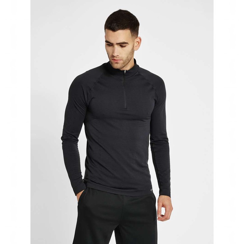 Hummel Stroke Seamless Half Zip Grundschicht Herren Schwarz | 245893-093