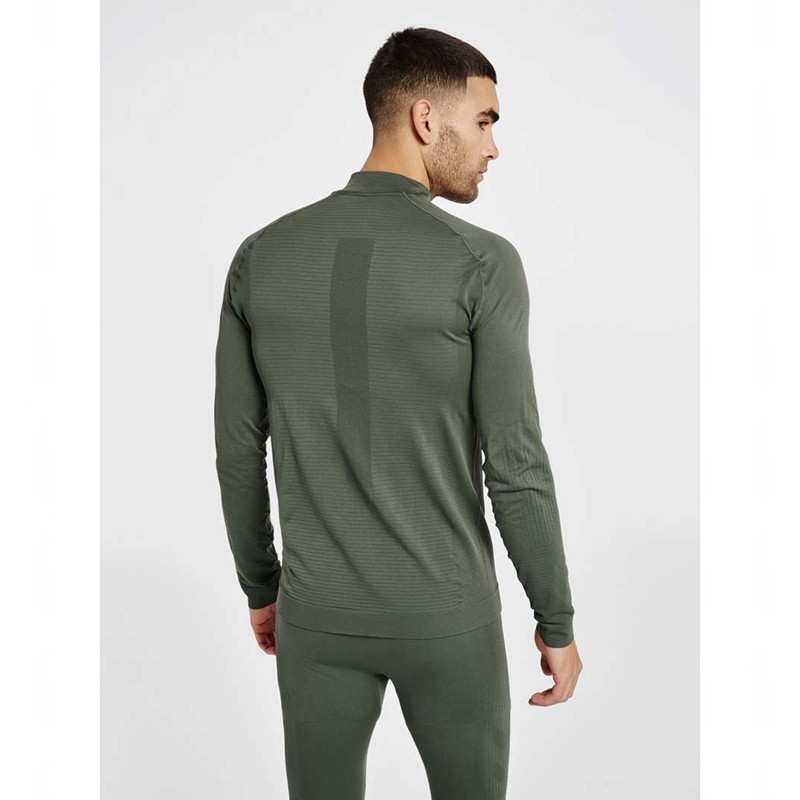 Hummel Stroke Seamless Half Zip Grundschicht Herren Grün | 190769-411