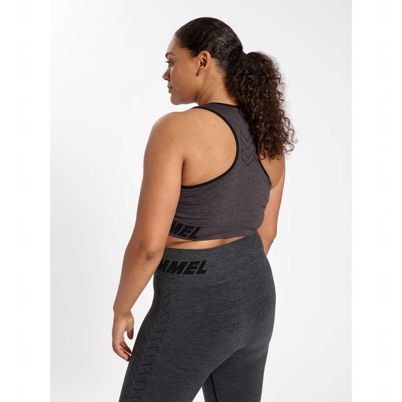 Hummel Te Curve Seamless Sport BH Damen Schwarz | 987526-105