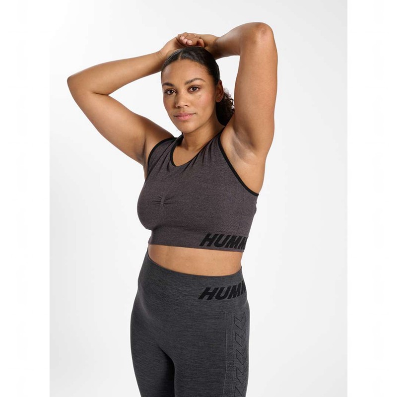 Hummel Te Curve Seamless Sport BH Damen Schwarz | 987526-105