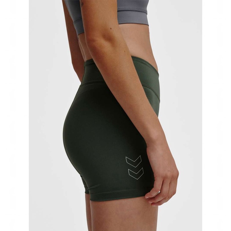 Hummel Te Fundamental Mw Tight Kurze Hose Damen Grün | 148285-200
