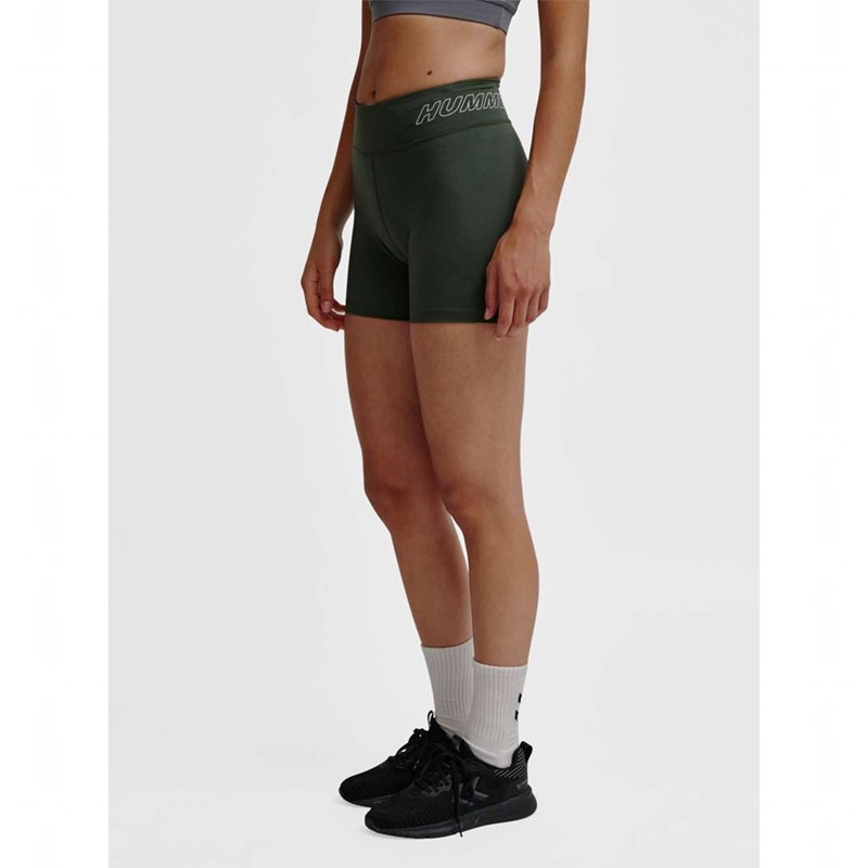 Hummel Te Fundamental Mw Tight Kurze Hose Damen Grün | 148285-200