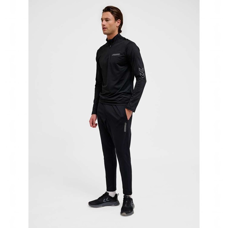 Hummel Te Strength Pl Half Zip Sweatshirt Herren Schwarz | 305469-273