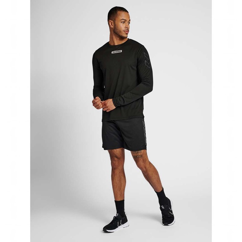 Hummel Te Tihalt L/S T-shirts Herren Schwarz | 034100-129