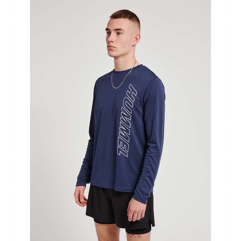 Hummel Te Topaz L/S T-shirts Herren Navy | 422039-698