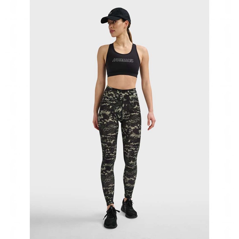 Hummel Te Twist Aop Mid Waist Strumpfhose Damen Grün | 720417-838
