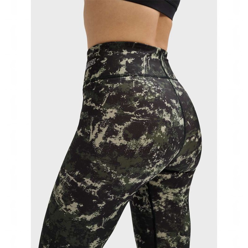 Hummel Te Twist Aop Mid Waist Strumpfhose Damen Grün | 720417-838