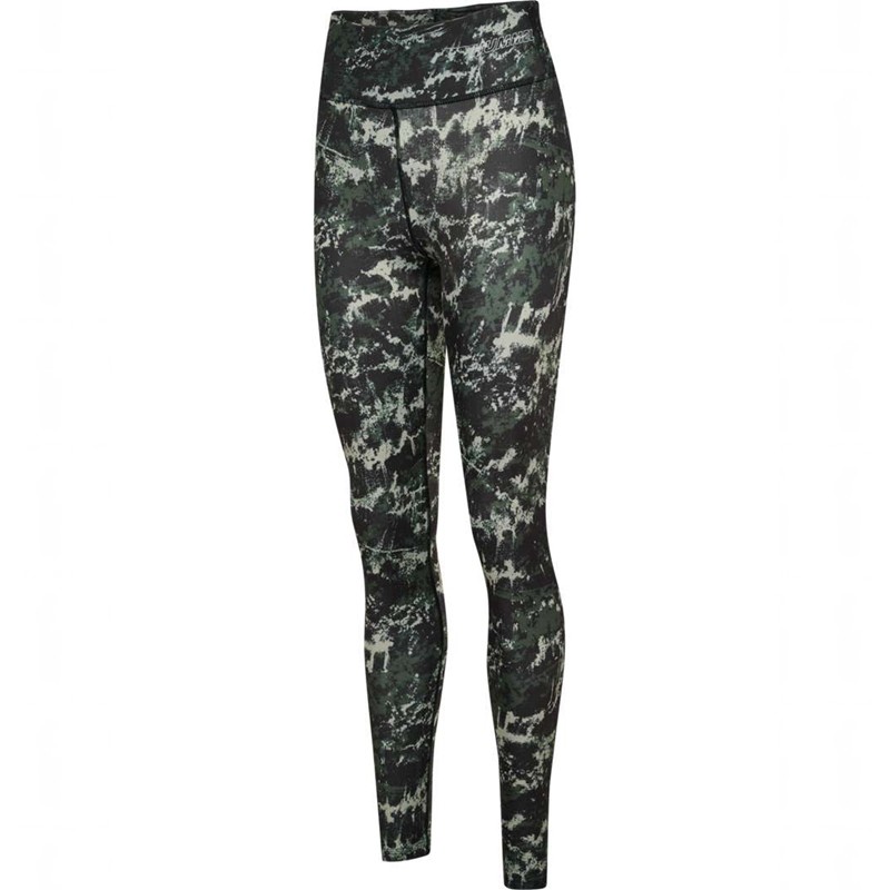 Hummel Te Twist Aop Mid Waist Strumpfhose Damen Grün | 720417-838