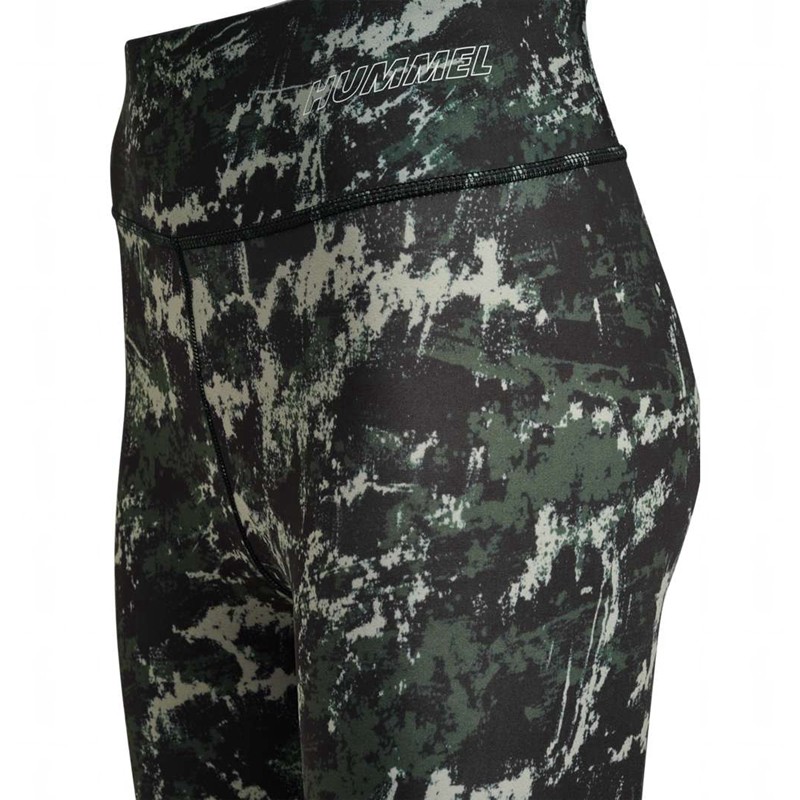 Hummel Te Twist Aop Mid Waist Strumpfhose Damen Grün | 720417-838