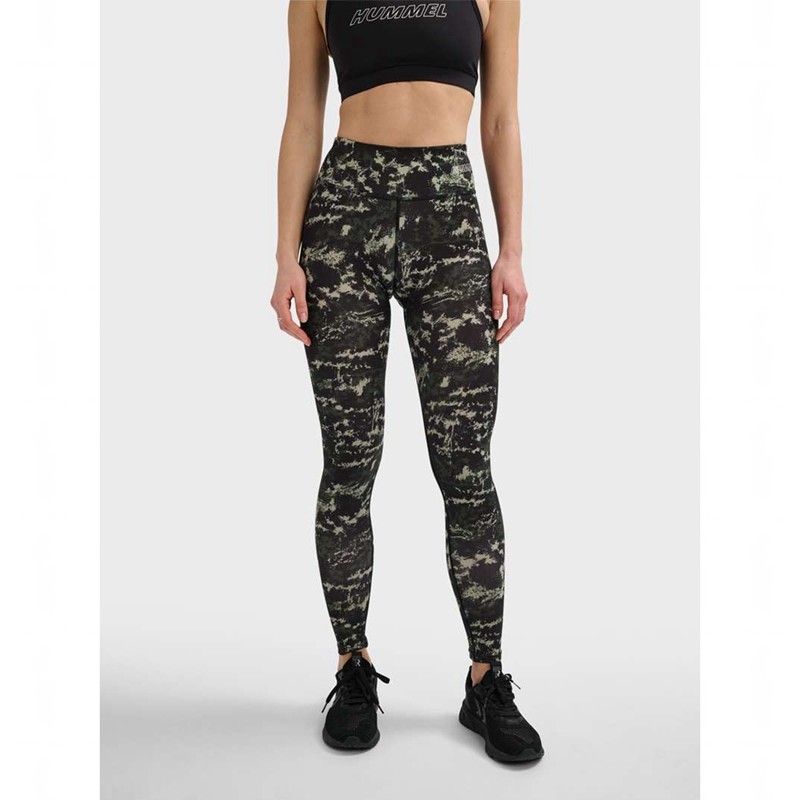 Hummel Te Twist Aop Mid Waist Strumpfhose Damen Grün | 720417-838