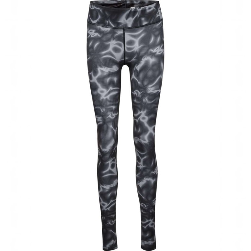 Hummel Te Twist Aop Mid Waist Strumpfhose Damen Schwarz | 099416-113