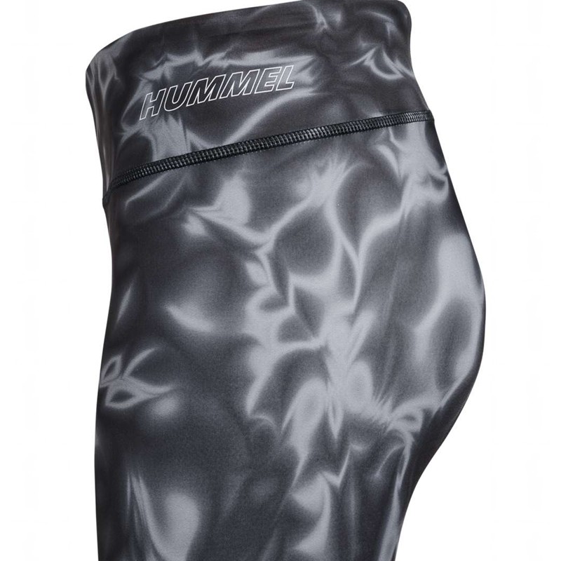 Hummel Te Twist Aop Mid Waist Strumpfhose Damen Schwarz | 099416-113