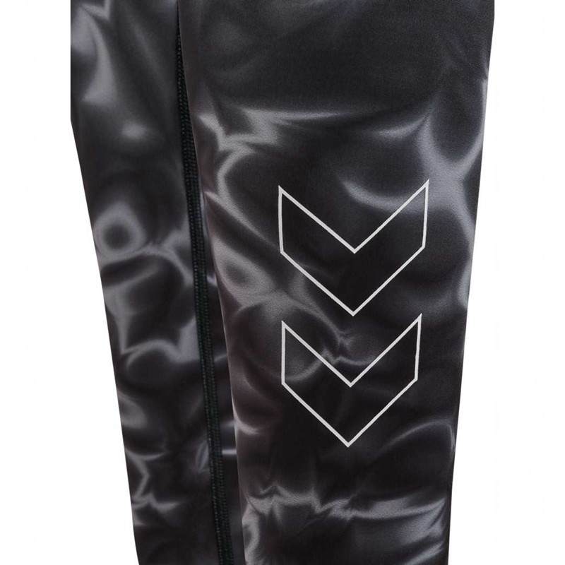 Hummel Te Twist Aop Mid Waist Strumpfhose Damen Schwarz | 099416-113
