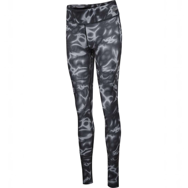 Hummel Te Twist Aop Mid Waist Strumpfhose Damen Schwarz | 099416-113