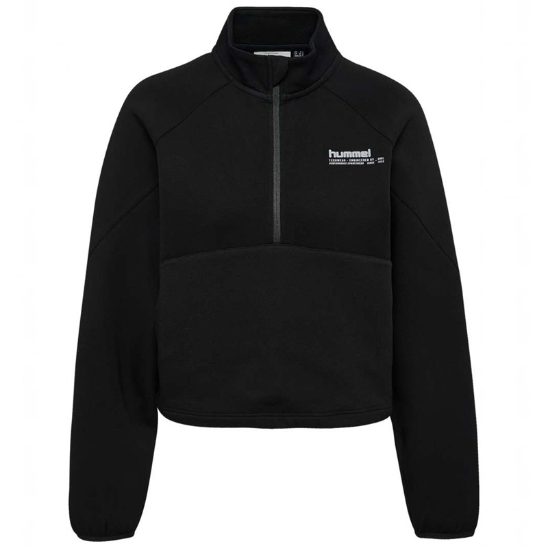 Hummel Tech Fleece Boxy Half Zip Hose Damen Schwarz | 431700-885