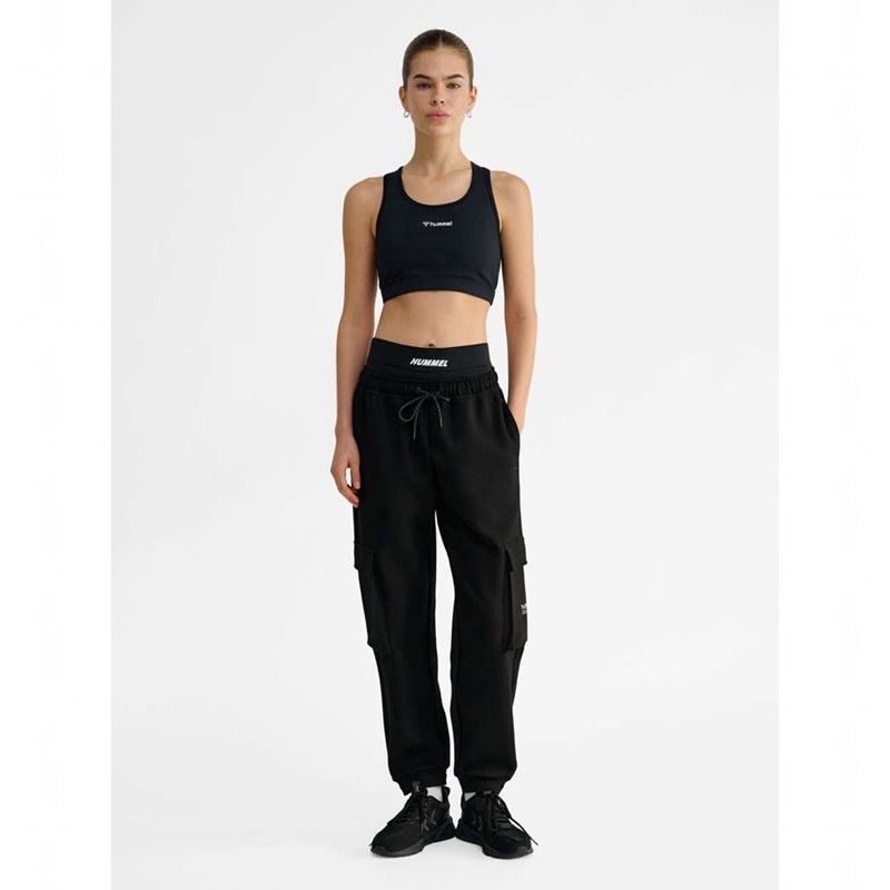 Hummel Tech Fleece Loose Cargo Hoodie Damen Schwarz | 592442-710