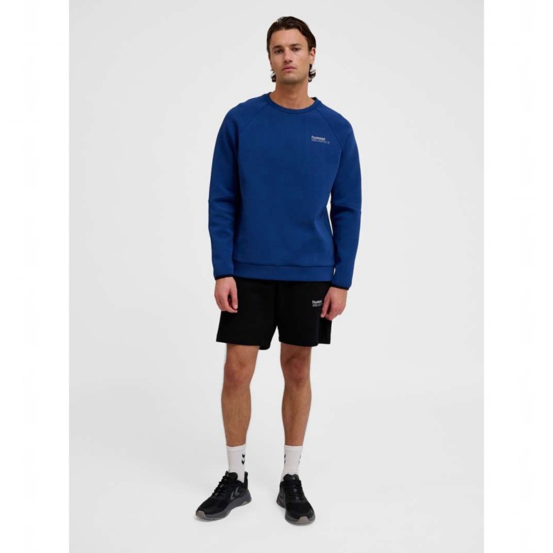 Hummel Tech Fleece Regular Crew Sweatshirt Herren Blau | 659649-632