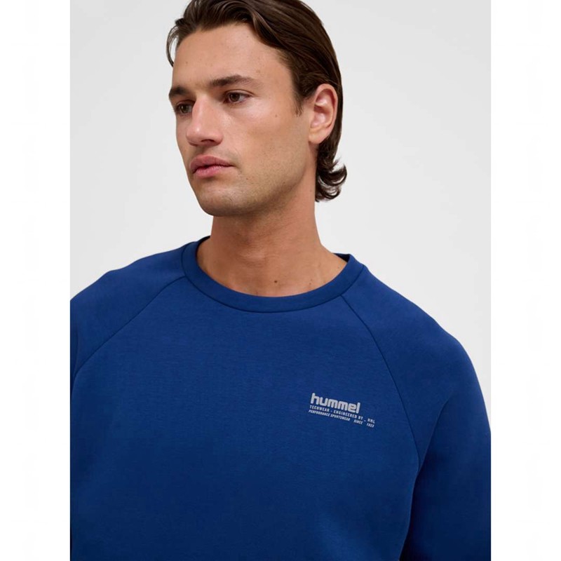 Hummel Tech Fleece Regular Crew Sweatshirt Herren Blau | 659649-632