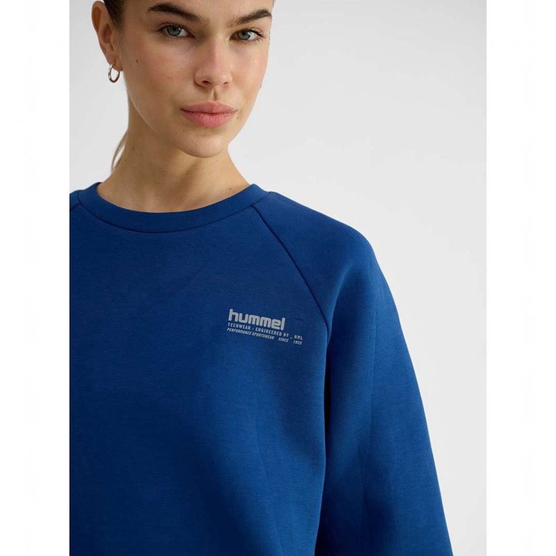 Hummel Tech Fleece Regular Crew Sweatshirt Herren Blau | 659649-632